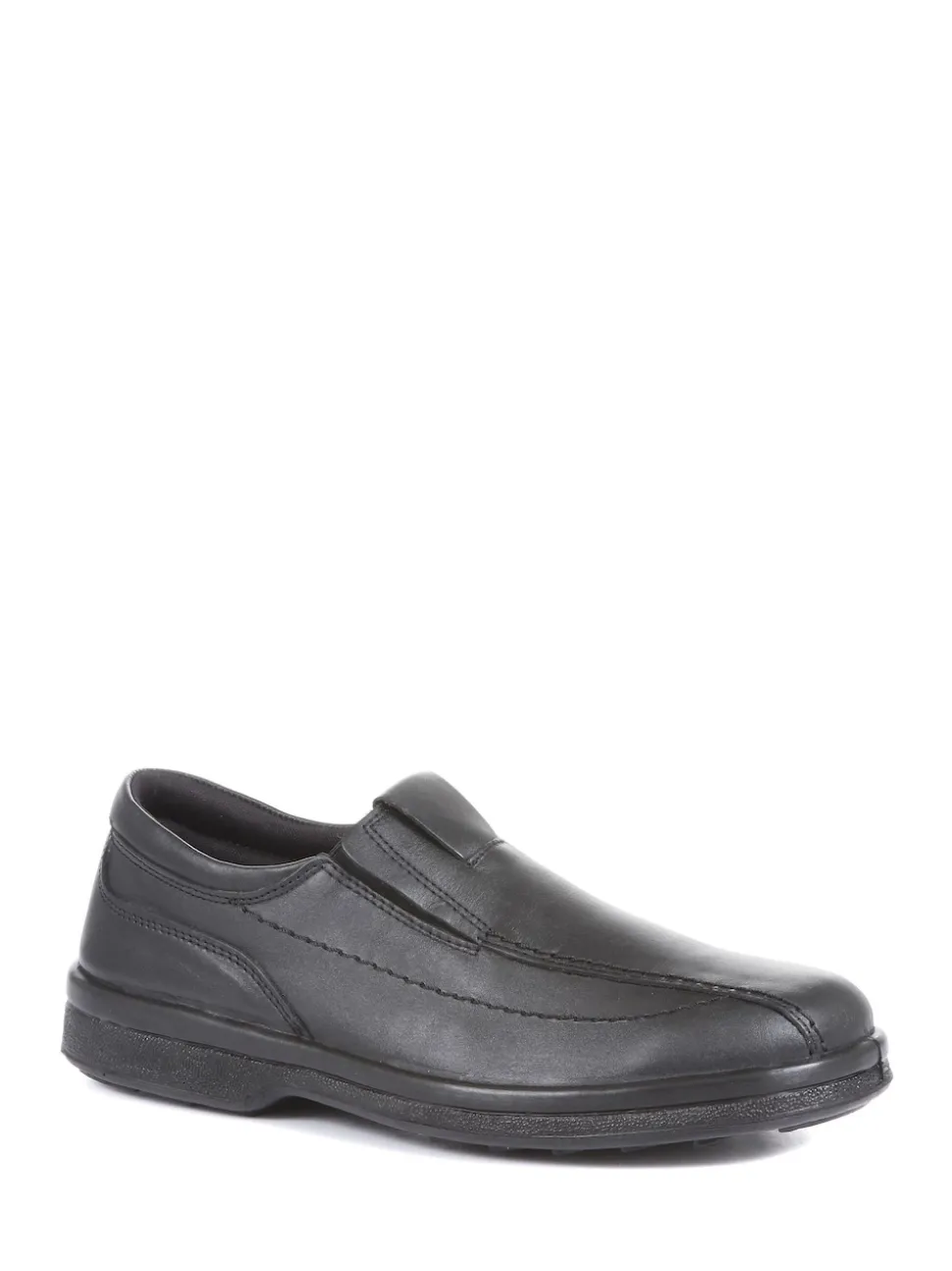 Pavers Natural Pavers Wide Fit Leather Slip On Black Shoes