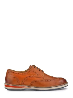Pavers Tan Gents Lace-Up Smart Leather Shoes