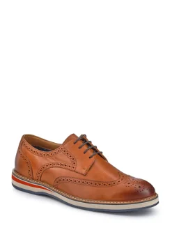 Pavers Tan Gents Lace-Up Smart Leather Shoes