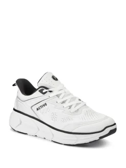Pavers White Wide Fit Memory Foam Trainers