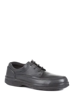Pavers Wide Fit Black Leather Shoes