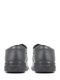 Pavers Wide Fit Black Leather Shoes