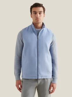Peckham Rye Blue Full Zip Wool Blend Vest