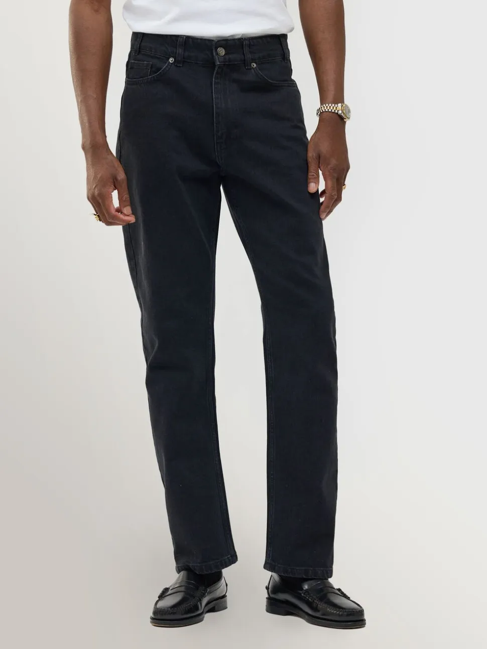 Percival Black Straight Leg Denim Jeans