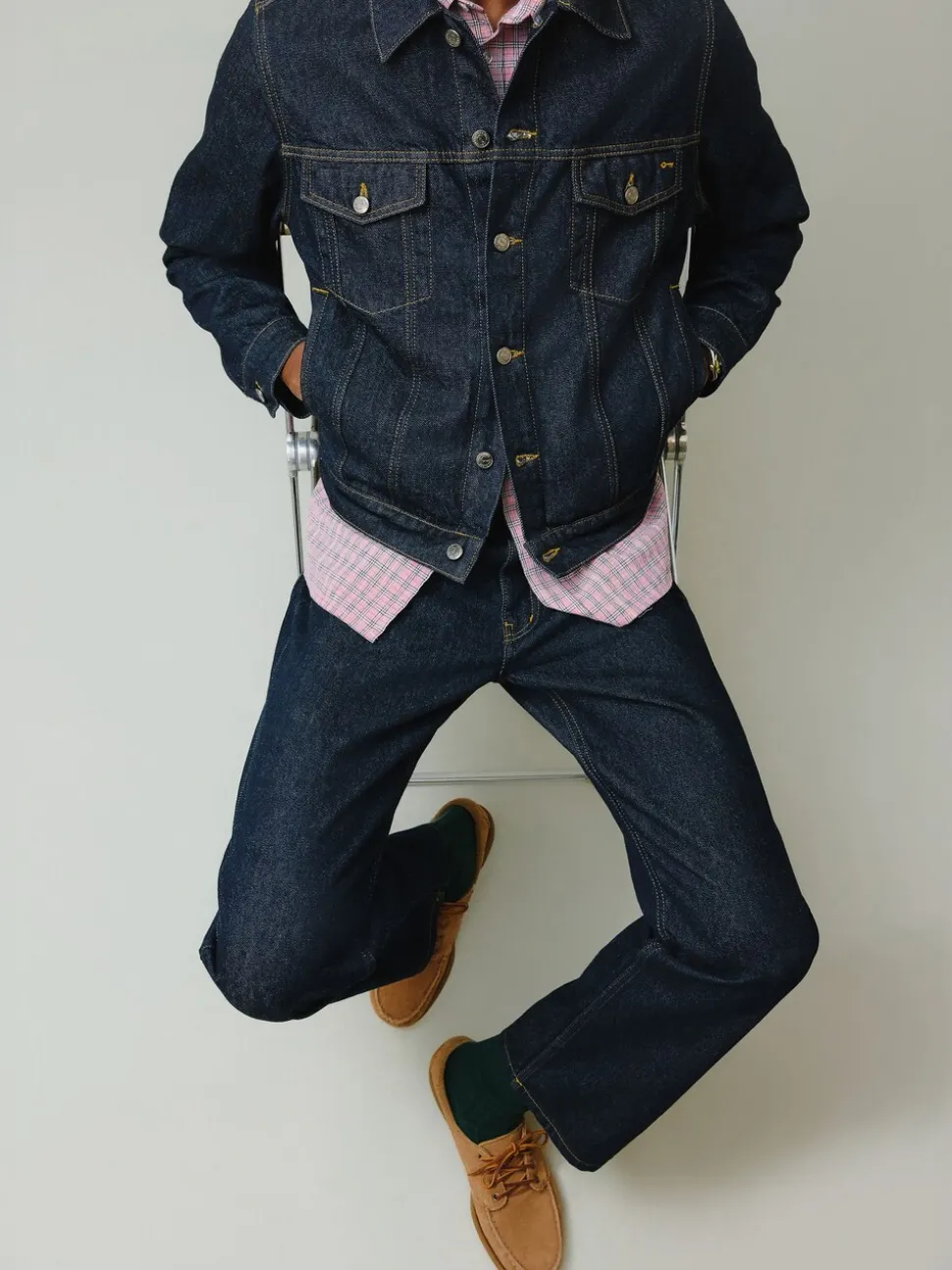 Percival Blue Straight Leg Cotton Denim Jeans