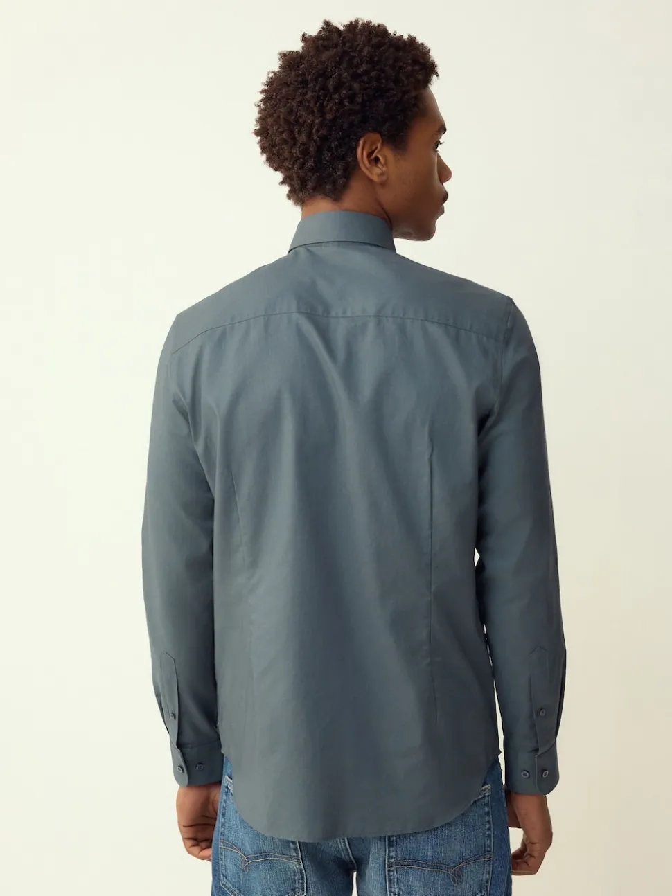 Petrol Blue Regular Fit Button Down Easy Iron Oxford Shirt