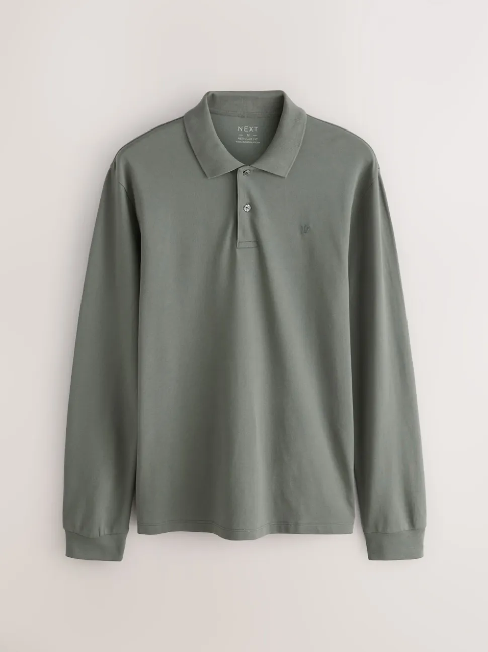 Petrol Green Regular Fit Long Sleeve Pique Polo Shirt