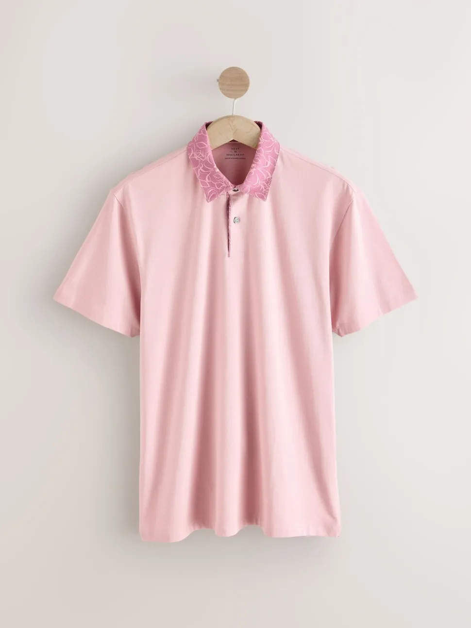 Pink / Blue / White Woven Collar Regular Fit Short Sleeve Jersey Polo Shirts 3 Pack