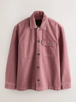 Pink Canvas Shacket Overshirt