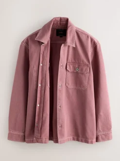 Pink Canvas Shacket Overshirt