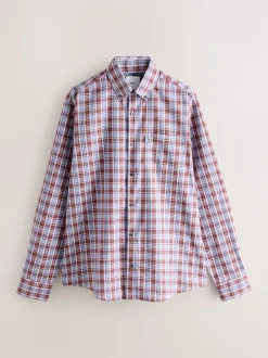 Pink Check Regular Fit Easy Iron Button Down Oxford Shirt