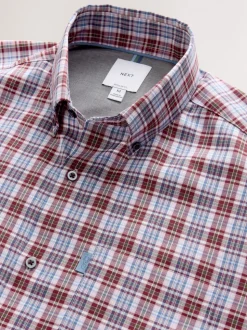 Pink Check Regular Fit Easy Iron Button Down Oxford Shirt