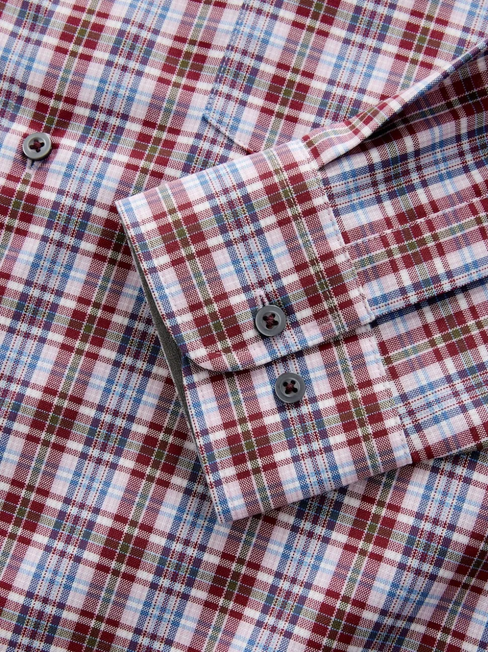 Pink Check Regular Fit Easy Iron Button Down Oxford Shirt