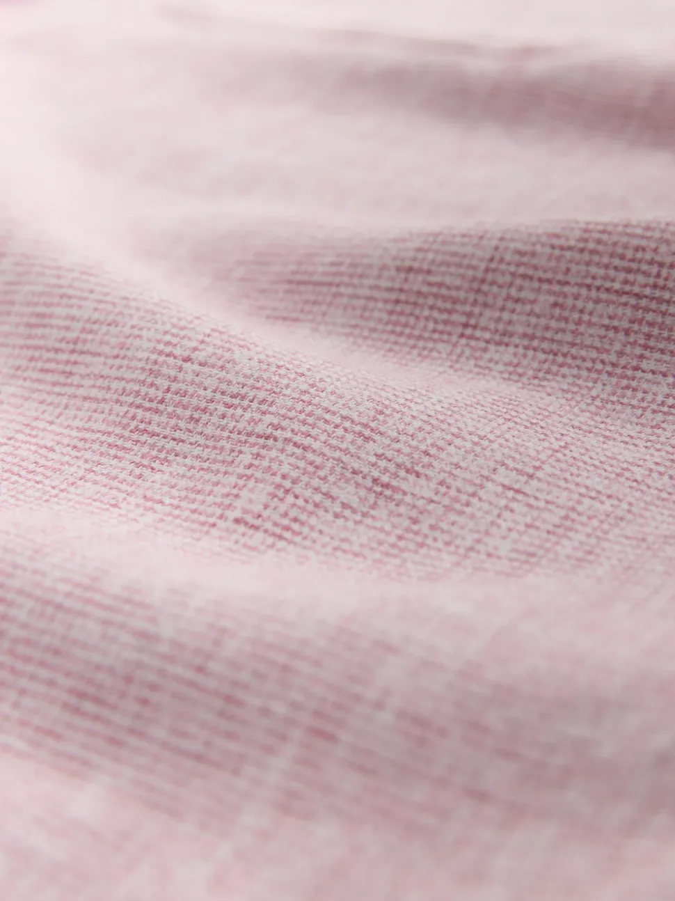 Pink Grandad Collar Cotton Linen Blend Short Sleeve Shirt