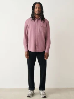 Pink Long Sleeve Garment Dyed Oxford Shirt
