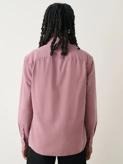 Pink Long Sleeve Garment Dyed Oxford Shirt
