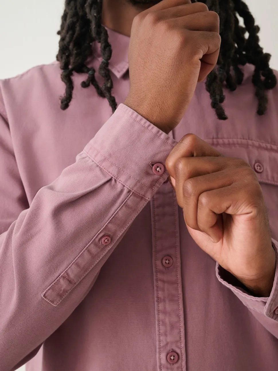 Pink Long Sleeve Garment Dyed Oxford Shirt