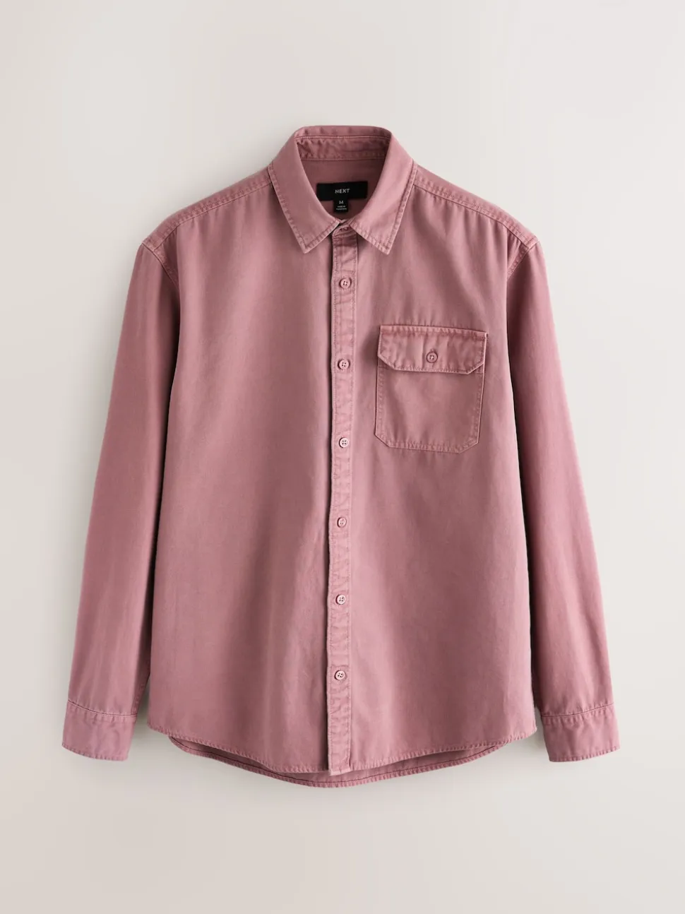 Pink Long Sleeve Garment Dyed Oxford Shirt