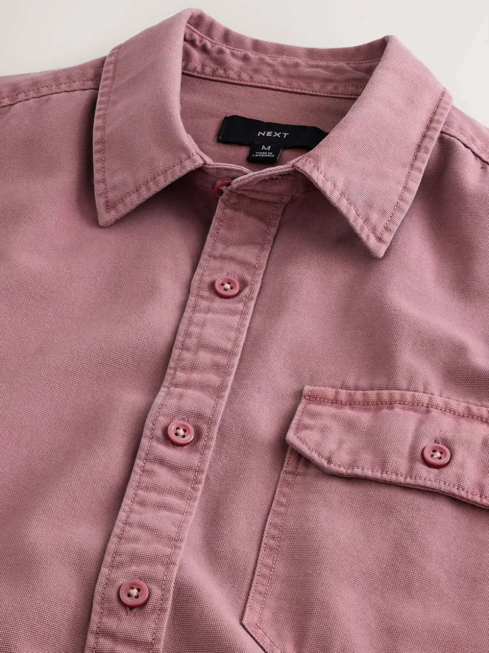 Pink Long Sleeve Garment Dyed Oxford Shirt