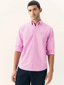 Pink Regular Fit Long Sleeve Oxford Shirt