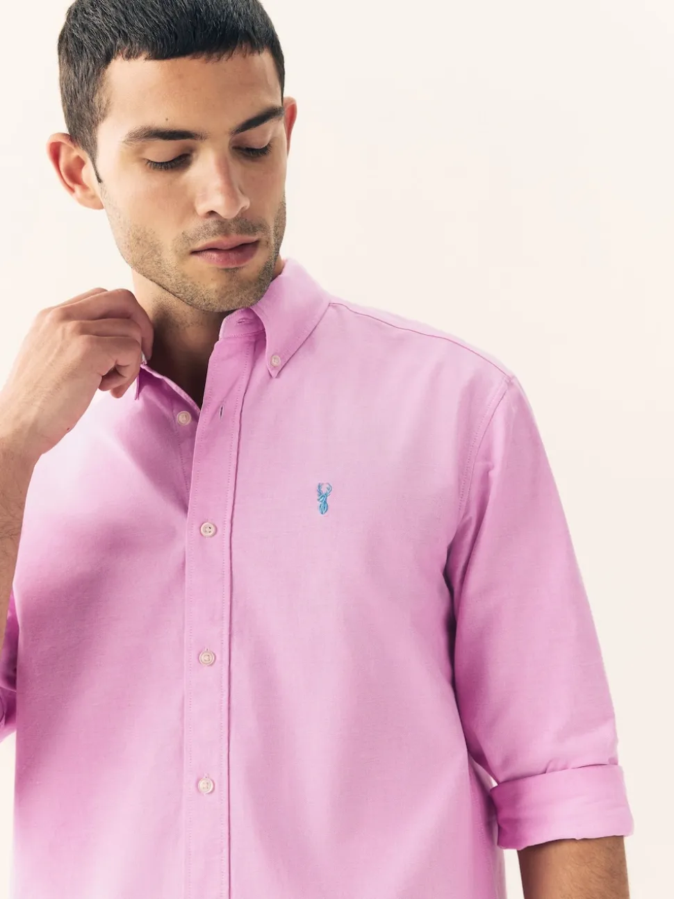 Pink Regular Fit Long Sleeve Oxford Shirt