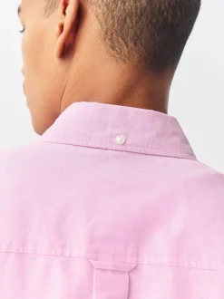 Pink Regular Fit Short Sleeve Oxford Shirt