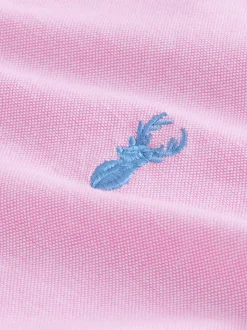 Pink Regular Fit Short Sleeve Oxford Shirt