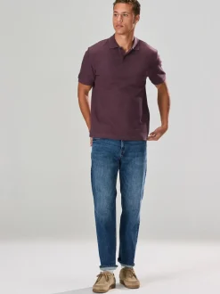 Pink Regular Fit Textured Smart Polo Shirt