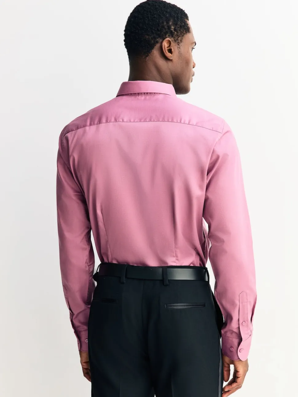 Pink Slim Fit Easy Care Textured Single Cuff Smart Shirt