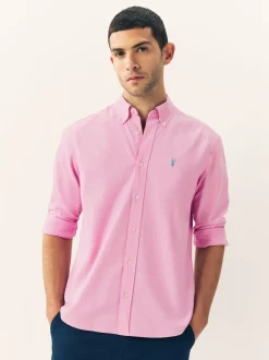 Pink Slim Fit Long Sleeve Oxford Shirt