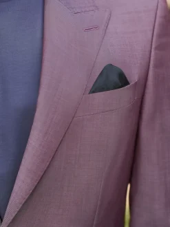 Pink Slim Fit Signature Cerutti 100% Italian Wool Suit Jacket