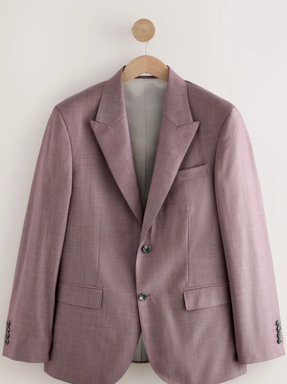 Pink Slim Fit Signature Cerutti 100% Italian Wool Suit Jacket