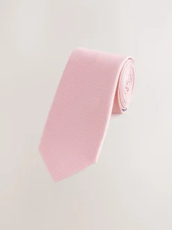Pink Slim Textured Tie