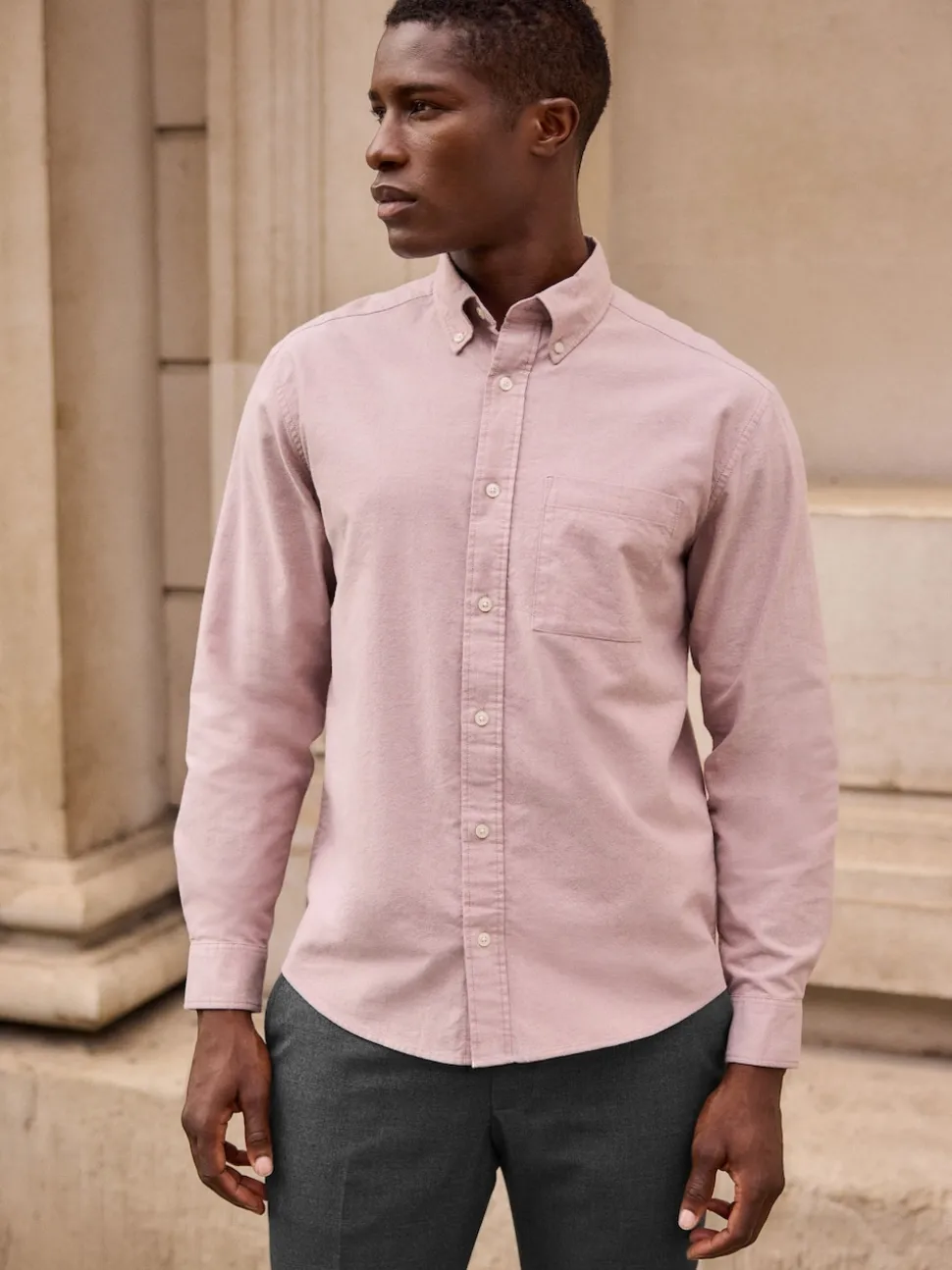 Pink Soft Touch Oxford Long Sleeve Shirt
