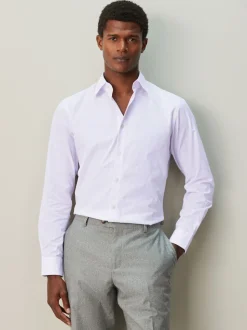 Pink Stripe Cotton Rich Long Sleeve Formal Shirt