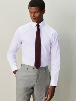 Pink Stripe Cotton Rich Long Sleeve Formal Shirt