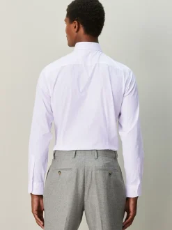 Pink Stripe Cotton Rich Long Sleeve Formal Shirt