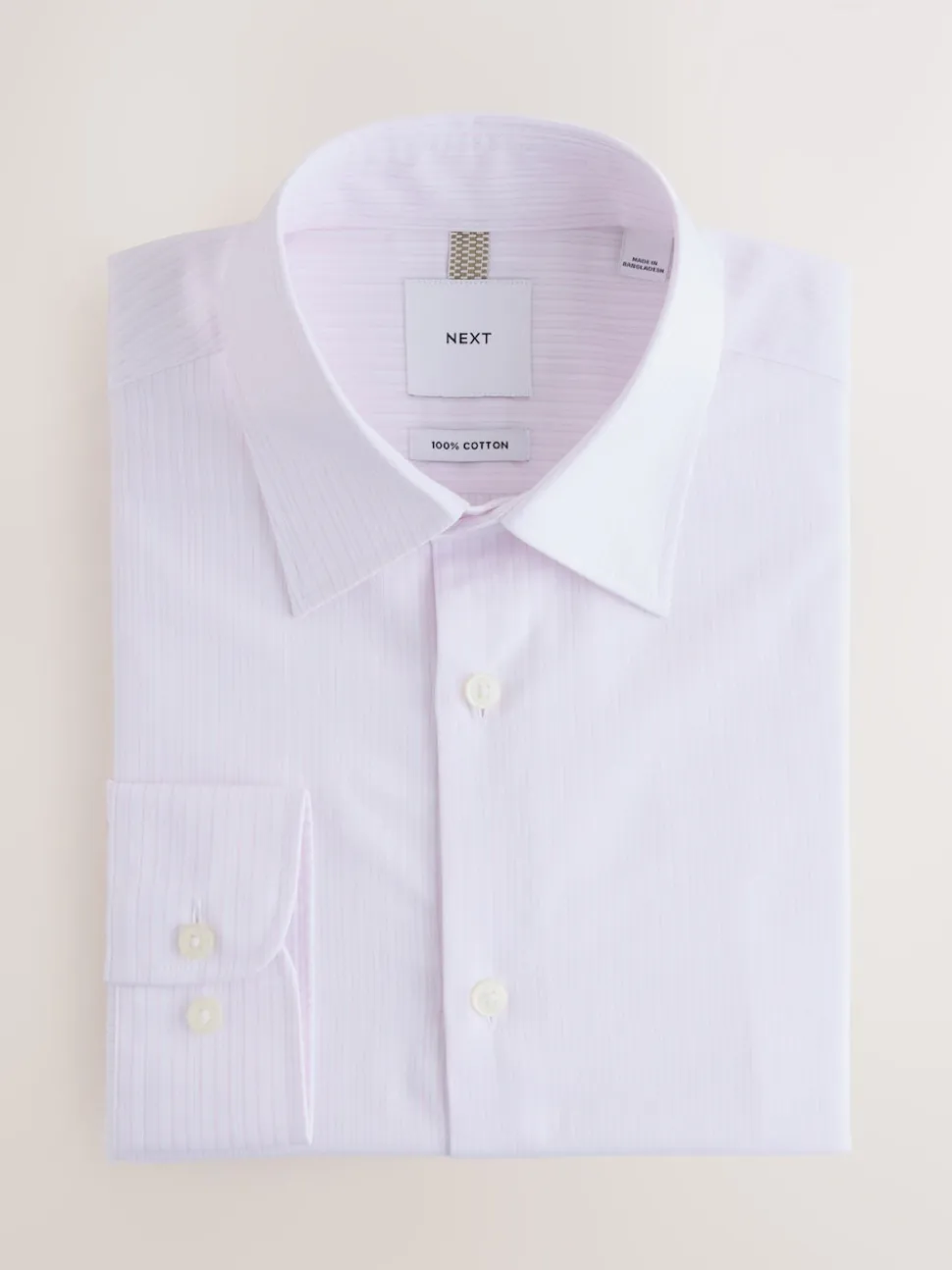Pink Stripe Cotton Rich Long Sleeve Formal Shirt