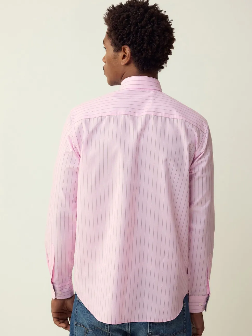 Pink Stripe Regular Fit Easy Iron Button Down Oxford Shirt