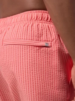 Pink Stripe Seersucker Swim Shorts