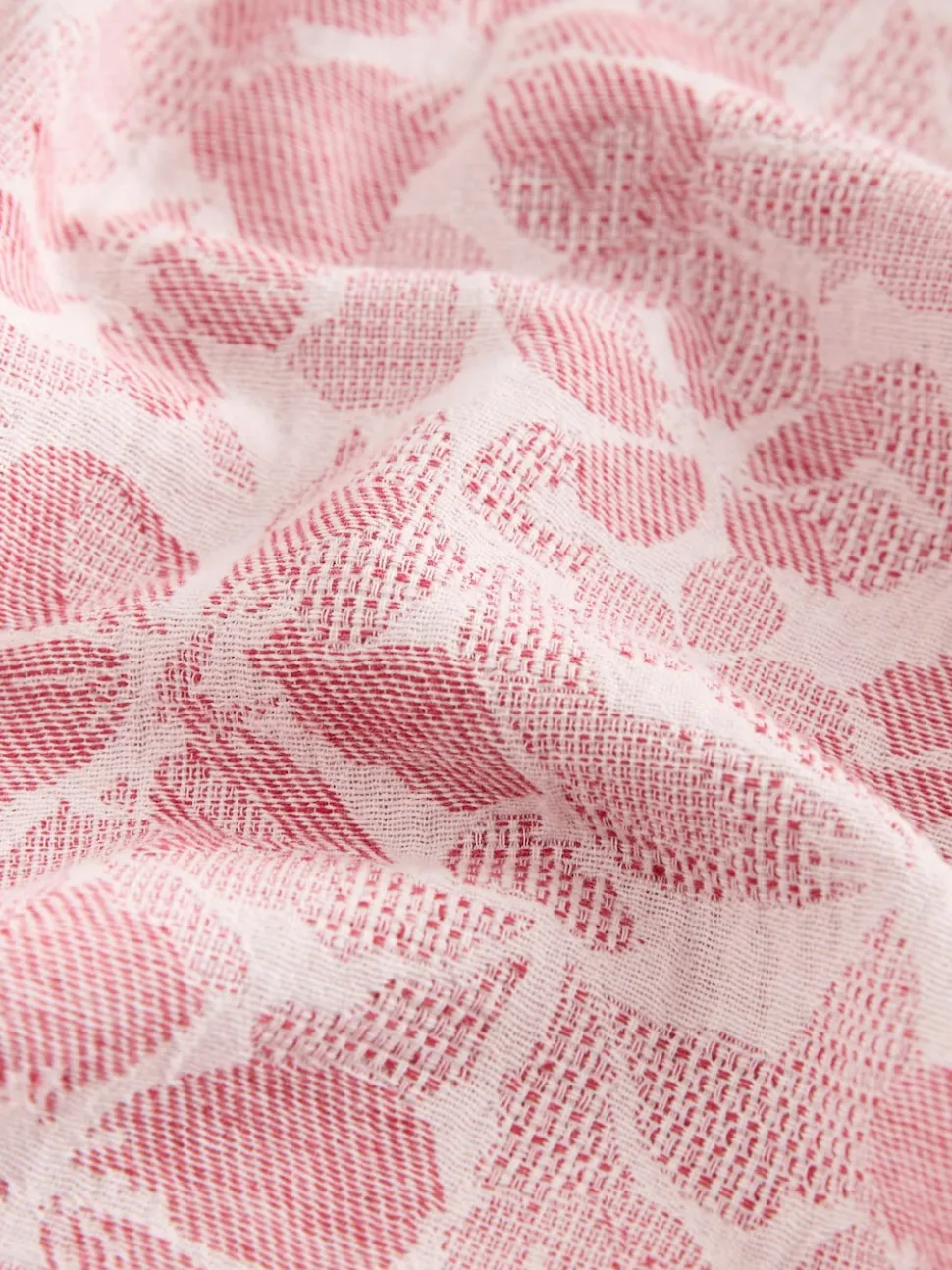 Pink Textured Floral Print Short Sleeve Shirt