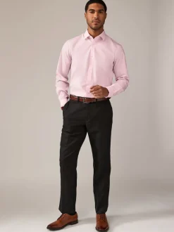 Pink/Blue Regular Fit Easy Care Long Sleeve Single Cuff Smart Shirts 2 Pack