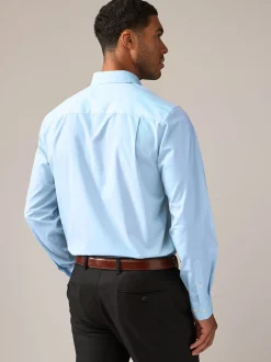 Pink/Blue Regular Fit Easy Care Long Sleeve Single Cuff Smart Shirts 2 Pack