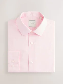 Pink/Blue Regular Fit Easy Care Long Sleeve Single Cuff Smart Shirts 2 Pack