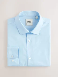 Pink/Blue Regular Fit Easy Care Long Sleeve Single Cuff Smart Shirts 2 Pack