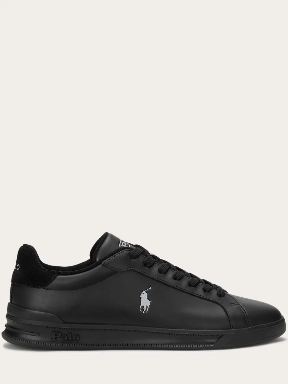 Polo Ralph Lauren Black Heritage Court II Leather Trainers