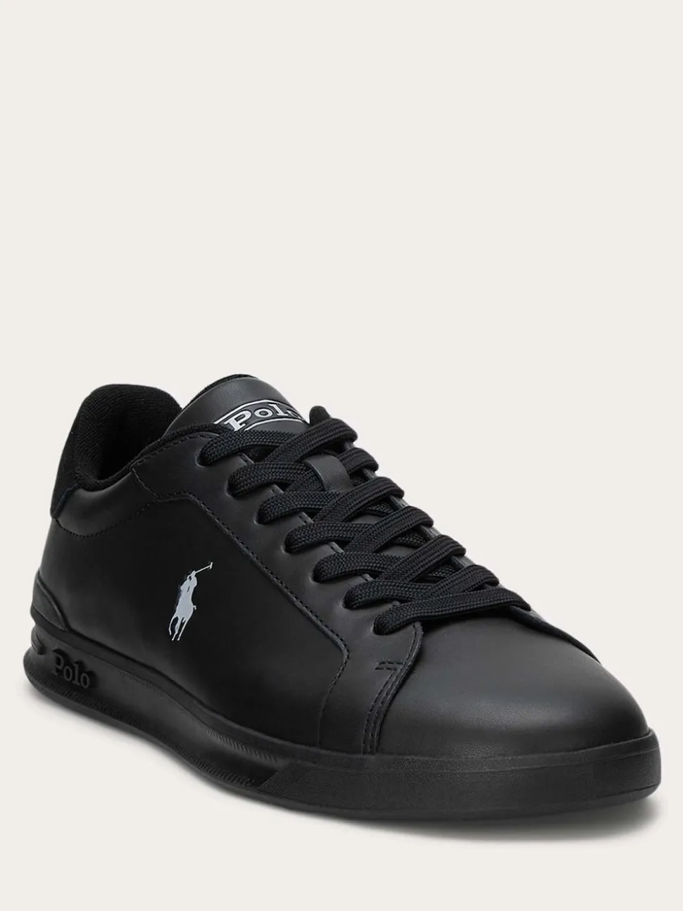 Polo Ralph Lauren Black Heritage Court II Leather Trainers