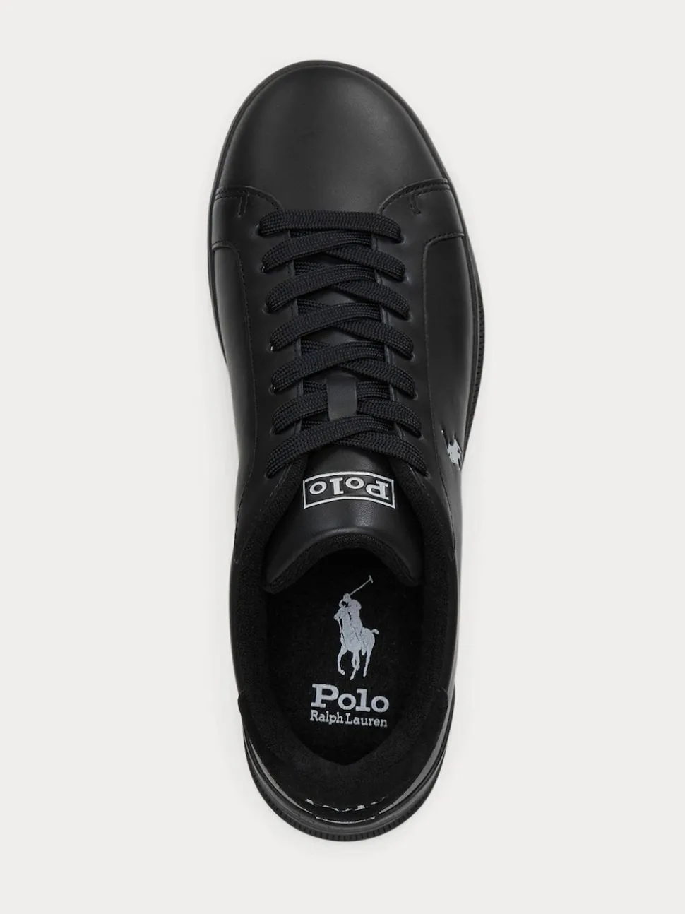 Polo Ralph Lauren Black Heritage Court II Leather Trainers