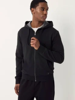 Polo Ralph Lauren Black Loungewear Zip Through Jersey Stretch Hoodie