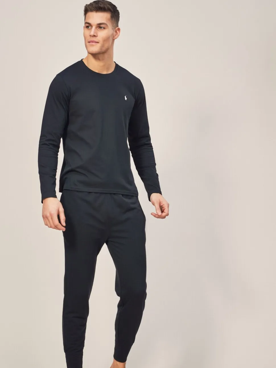 Polo Ralph Lauren Black Logo Long Sleeve Cotton T-Shirt